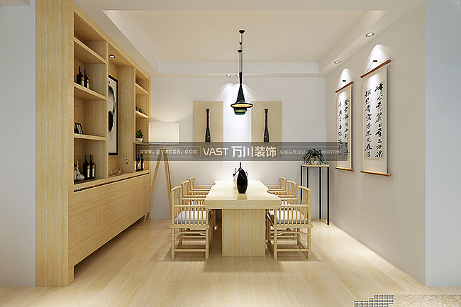 貴陽三室兩廳兩衛現代日式風格裝修設計效果圖